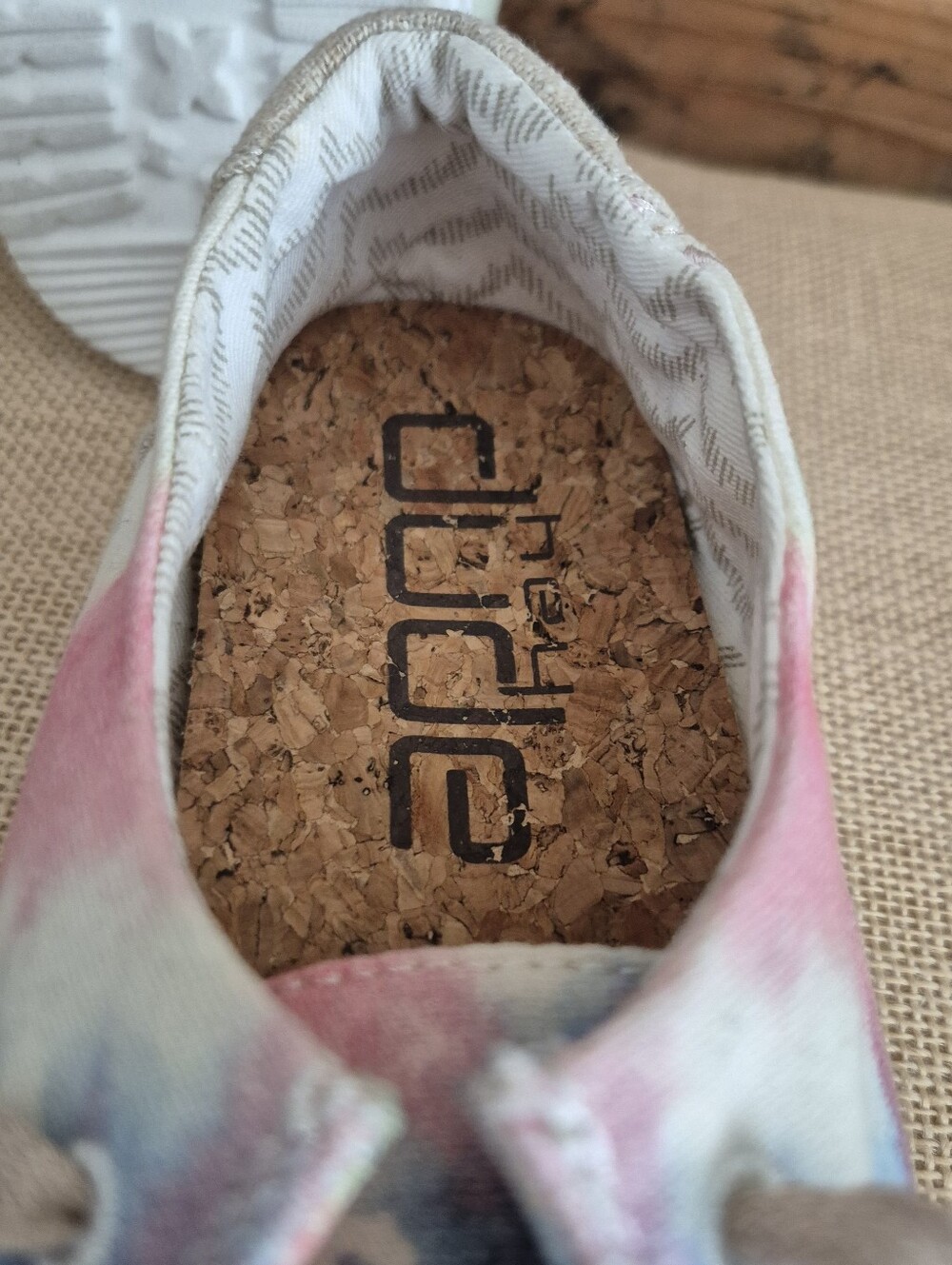 Hey Dude Boho Mandala Tie-Dye Sneaker / Loafer / Moccasin Pink & Blue Size 11 - Picture 12 of 13